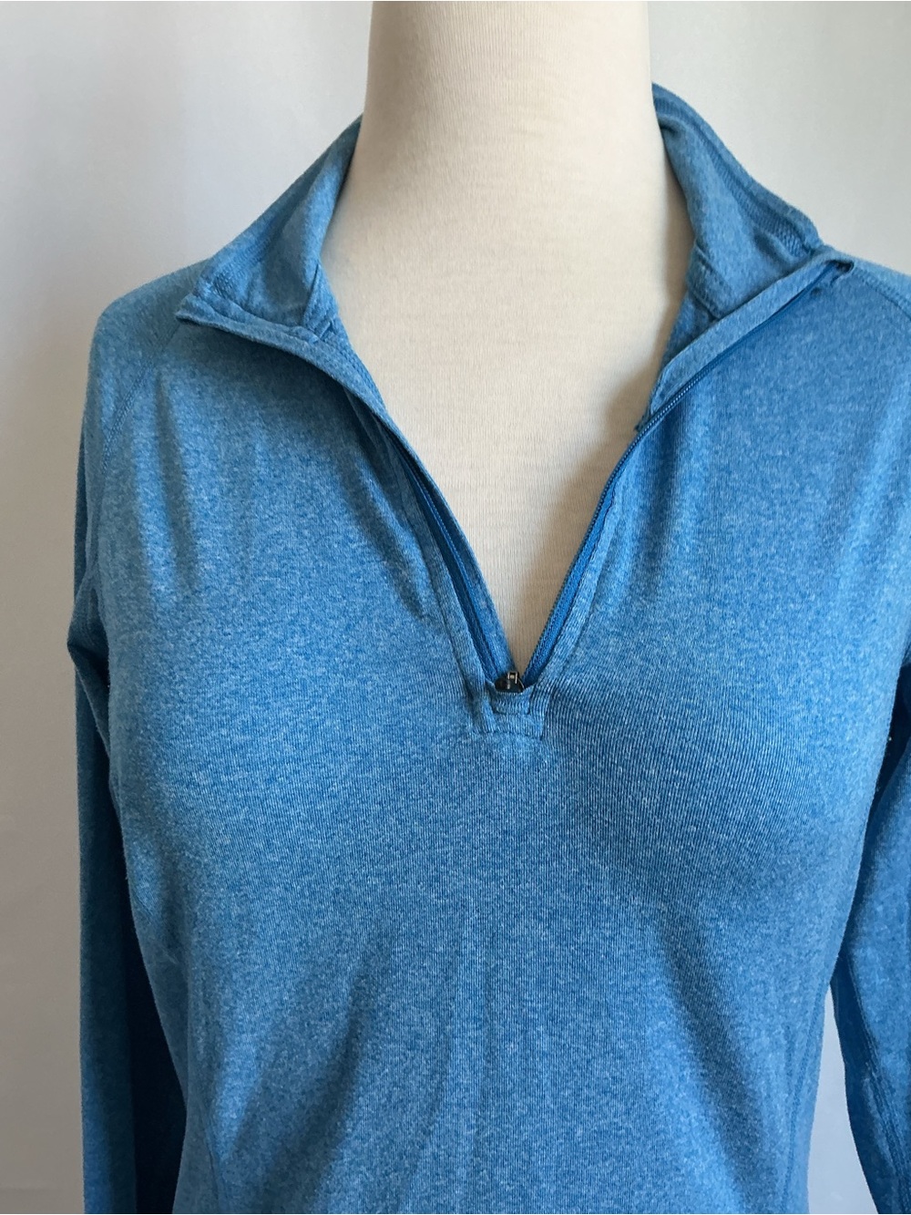 REI Womens Co-Op Quarter-Zip pullover blue Heather Activewear Stretch size 6